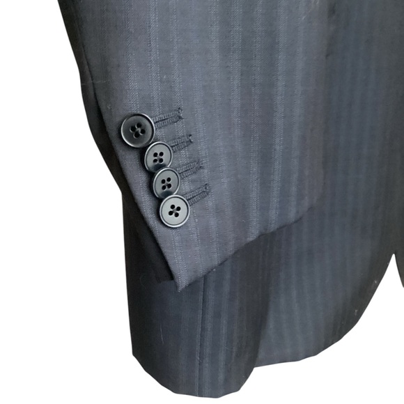 Ermenegildo Zegna Navy Stripe Suit 48R 38x31 Micronsphere Traveler Wool Silk - Picture 7 of 10